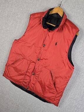 Polo Ralph Lauren Reversible Down Filled Puffer Vest Mens SZ L
